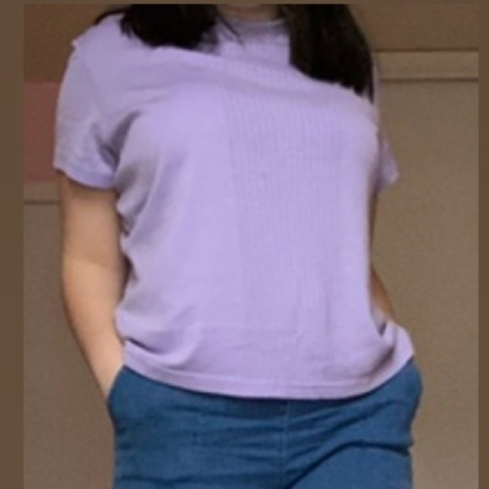 light purple shirt